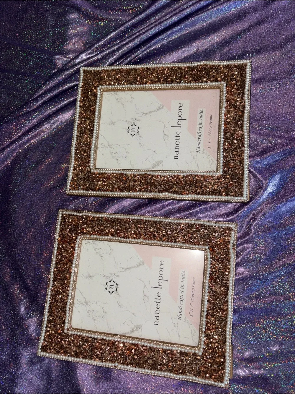 Rose Gold Beaded Picture Frames